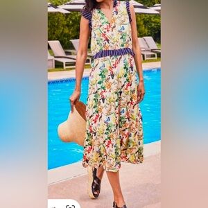 Ecru Larson Bird Of Paradise Ruffle Tiered Dress